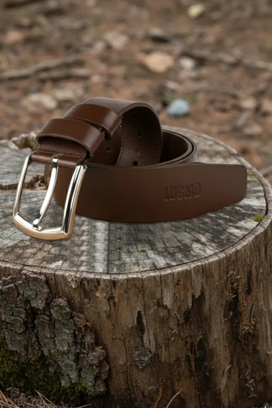 Hakiki Deri Kemer Kahverengi 4,5 cm ürün görseli 1