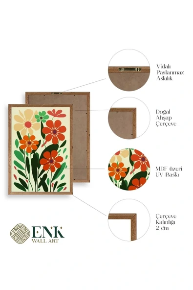 Çiçek Ahşap Çerçeveli Tablo 23 x 30 - Resim 4