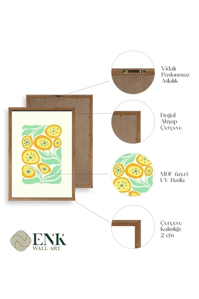 Çiçek Ahşap Çerçeveli Tablo 30 x 42 - Resim 4