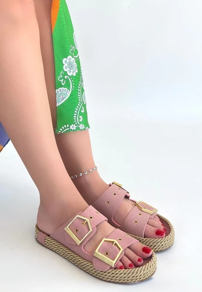 İces Pudra Nubuk Terlik - Resim 4