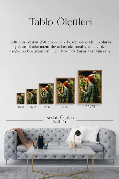 Kadın Ahşap Çerçeveli Tablo 50 x 70 - Resim 5