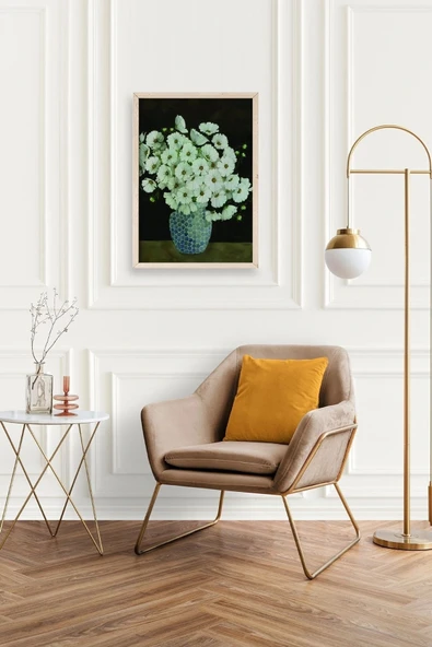 Çiçekler Ahşap Çerçeveli Tablo 50 x 70 - Resim 2