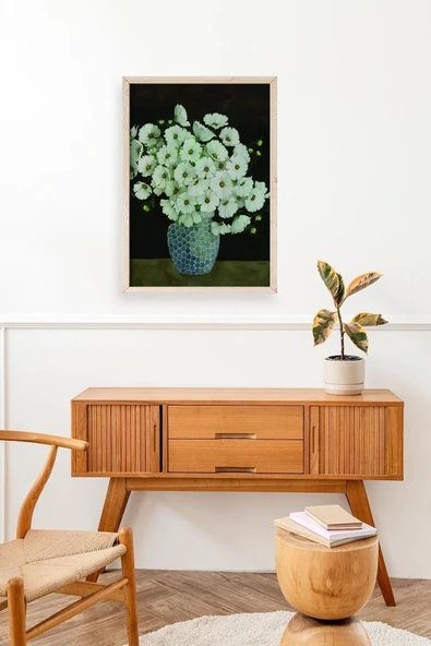 Çiçekler Ahşap Çerçeveli Tablo 50 x 70 - Resim 3