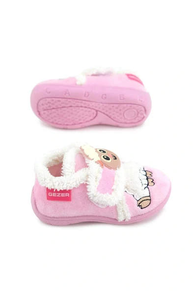 Gezer Kuzu Figürlü Kışlık Yumuşacık Ev Pandufu Pembe - Resim 2