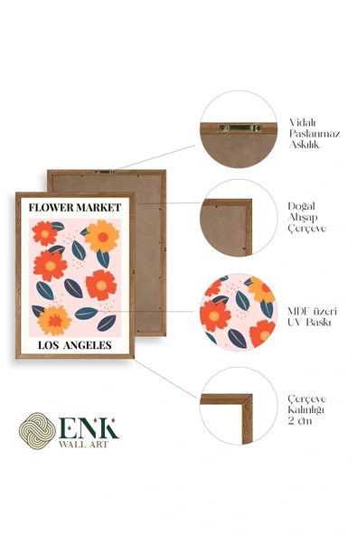 Çiçek Ahşap Çerçeveli Tablo 23 x 30 - Resim 5