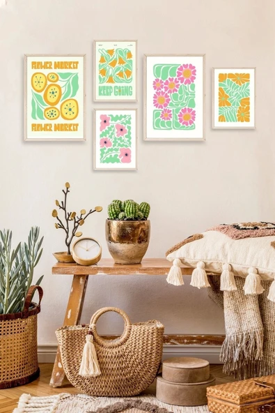 Flower Market 5'li Tablo 30 x 40 - Resim 3