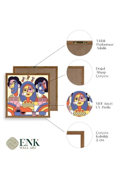 Modern Ahşap Çerçeveli Tablo 42 x 42 - Resim 4