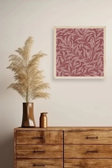 Yaprak Ahşap Çerçeveli Tablo 50 x 50 - Resim 2