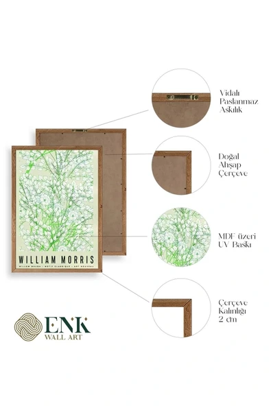 Çiçekler Ahşap Çerçeveli Tablo 50 x 70 - Resim 4