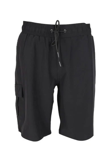 Erkek Deniz Şortu 3 Adet Cepli Pamuklu Su Yitici Astarlı Siyah BS-225 ürün görseli 1