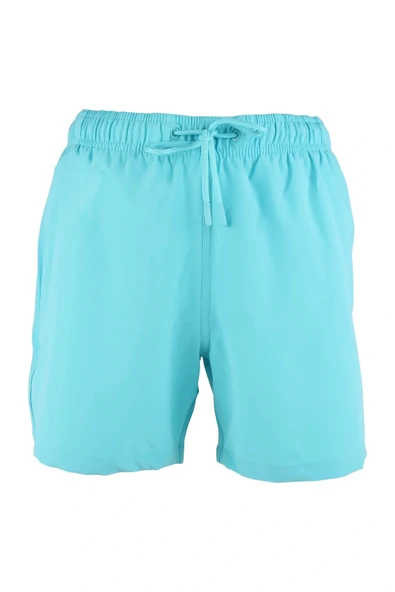 Erkek Deniz Şortu Cepli Pamuklu Polyester Su Yitici Özellik Tahriş Etmeyen Astar Turkuaz BS-224 - Resim 3