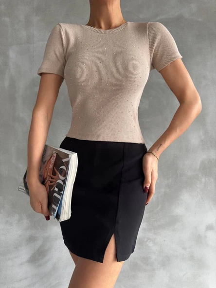 Taş baskılı kaş korse bluz ürün görseli 1