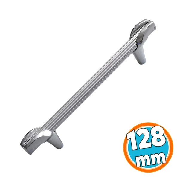Mobilya Mutfak Dolabı Kulpları Çekmece Dolap Kapak Kulbu Kulpu Krom Renk 128 mm Metal Kulp ürün görseli 1