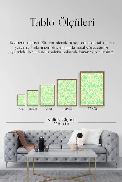 Yapraklar Ahşap Çerçeveli Tablo 50 x 70 - Resim 5
