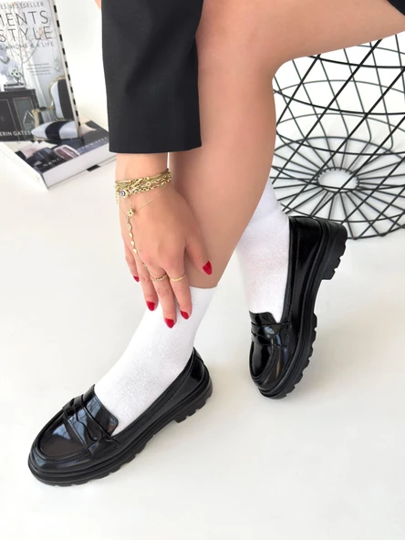 Narli Siyah Rugan Oxford Ayakkabı ürün görseli 1