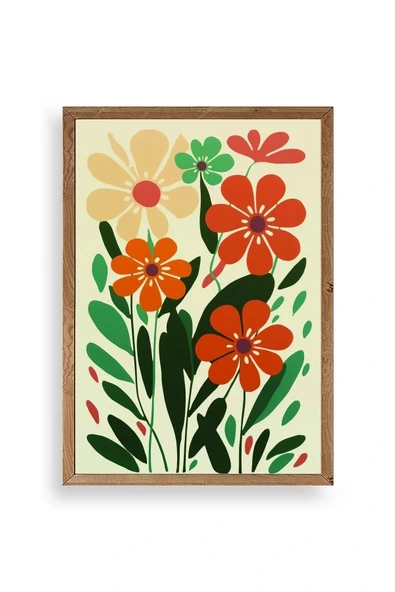 Çiçek Ahşap Çerçeveli Tablo 23 x 30 ürün görseli 1