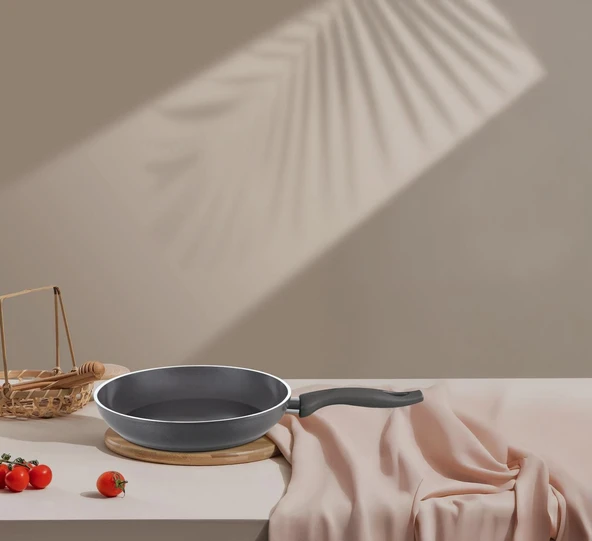 Falez Seramik Tava 26 CM Füme Renk Tek Kulplu - Resim 2