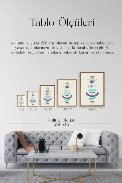Motto Ahşap Çerçeveli Tablo 17 x 23 - Resim 4
