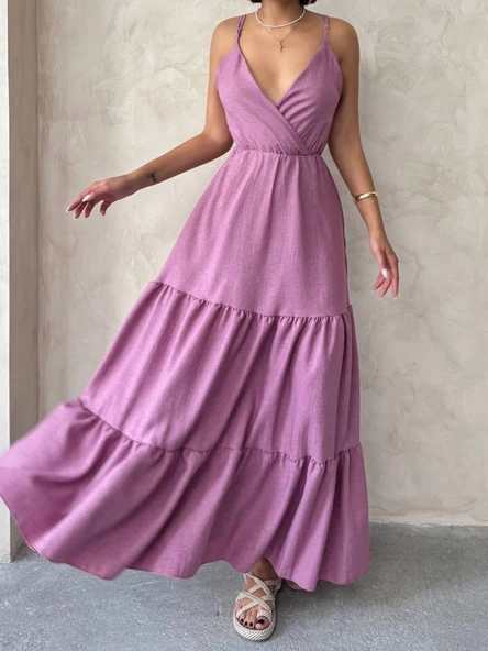 Fırfırlı katlı elbise s255049 ürün görseli 1