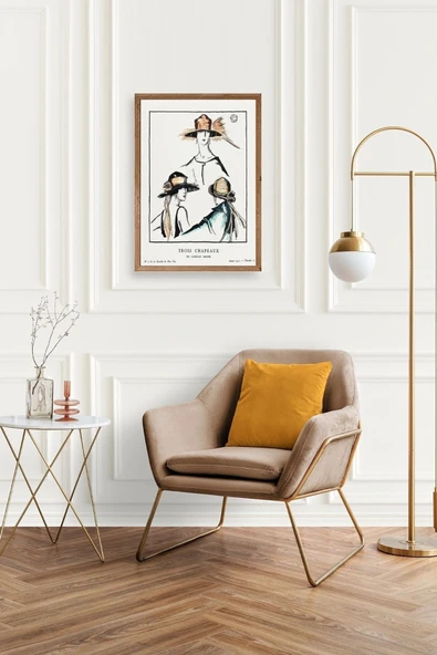 Paris Şapkaları Ahşap Çerçeveli Tablo 30 x 42 - Resim 2