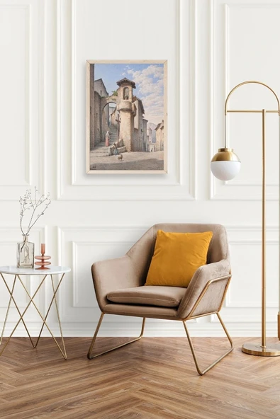 Street in Subiaco Ahşap Çerçeveli Tablo 30 x 42 - Resim 2