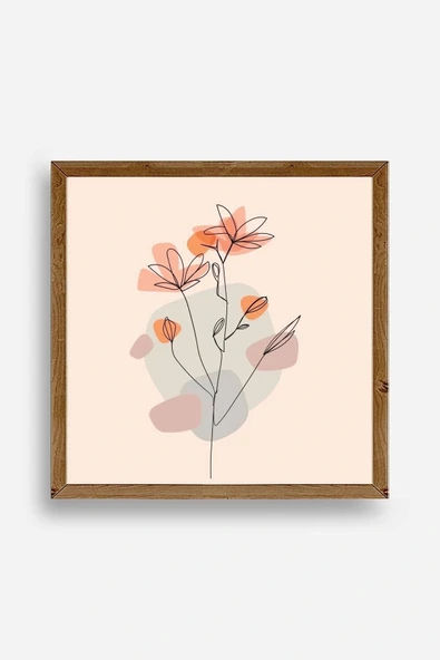 Çiçek Ahşap Çerçeveli Tablo 23 x 23 ürün görseli 1