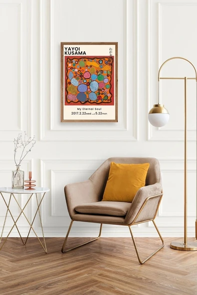 Yayoi Kusama Ahşap Çerçeveli Tablo 23 x 30 - Resim 2