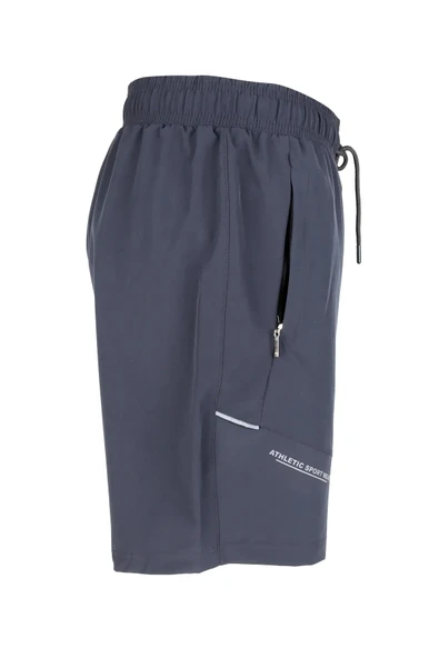 Erkek Deniz Şortu 2 Adet Fermuar Cepli Pamuklu Su Yitici Astarlı Antrasit BS-229 ürün görseli 1