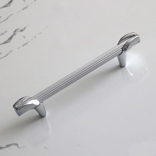 Mobilya Mutfak Dolabı Kulpları Çekmece Dolap Kapak Kulbu Kulpu Krom Renk 128 mm Metal Kulp - Resim 4