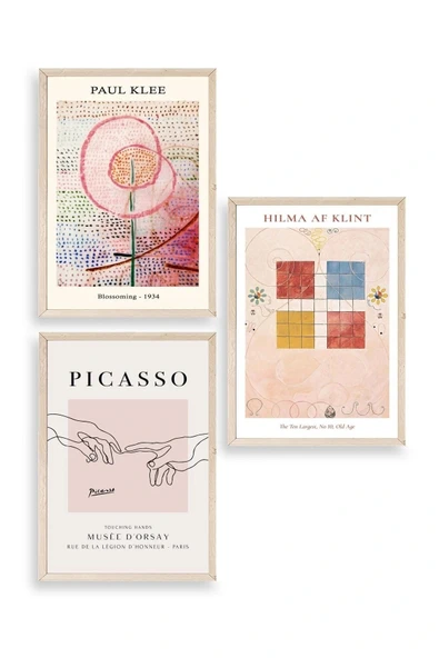 Ünlü Tablolar Üçlü Ahşap Çerçeveli Tablo 40 x 60 ürün görseli 1