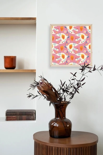Kuş Ahşap Çerçeveli Tablo 50 x 50 - Resim 3