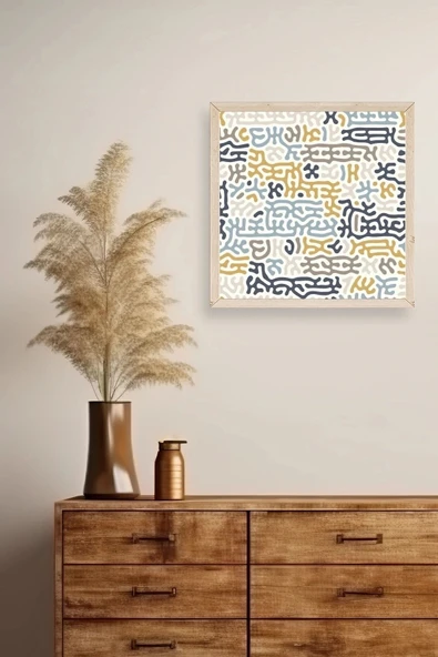 Soyut Ahşap Çerçeveli Tablo 42 x 42 - Resim 2