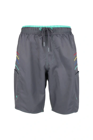 Erkek Deniz Şortu 2 Adet Fermuar Cepli Pamuklu Su Yitici Astarlı Antrasit K-195 ürün görseli 1