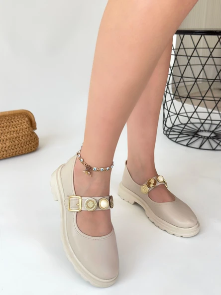 Okira Bej Cilt Oxford Ayakkabı ürün görseli 1