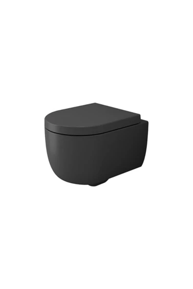 V-tondo Rimless Asma Klozet Kanalsız Kısa Kapak Dahil Mat Antrasit 1417-020-0128 ürün görseli 1