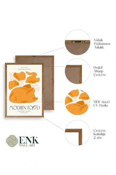 Tavuk Ahşap Çerçeveli Tablo 50 x 70 - Resim 4