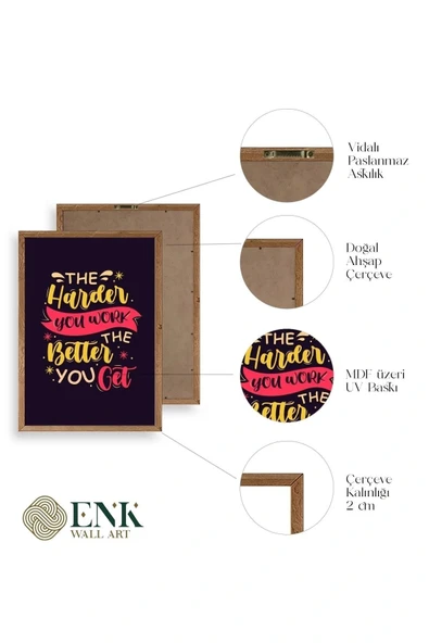 Motto Ahşap Çerçeveli Tablo 30 x 42 - Resim 4