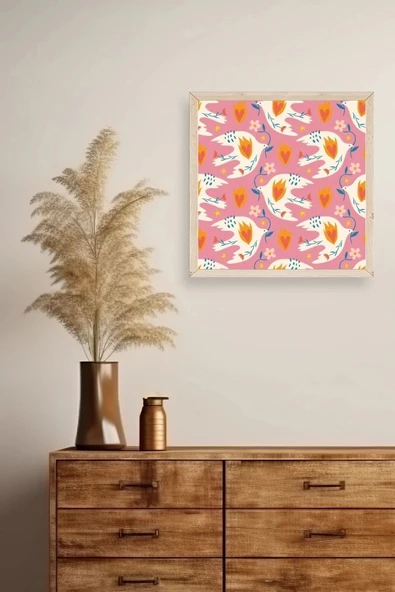Kuş Ahşap Çerçeveli Tablo 50 x 50 - Resim 2
