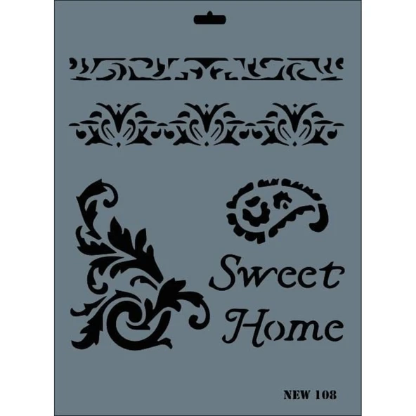 Rich New Seri N-108 Stencil 35x25 cm - Resim 2