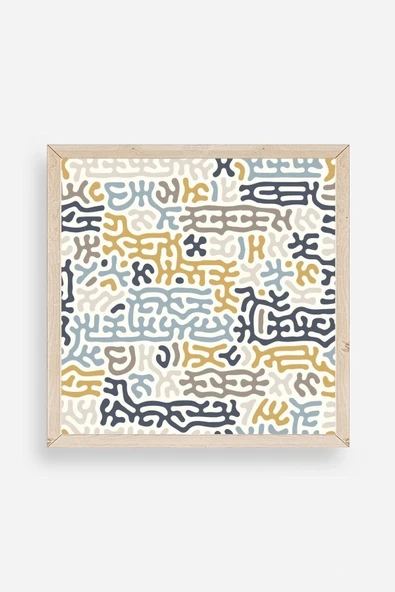 Soyut Ahşap Çerçeveli Tablo 50 x 50 ürün görseli 1