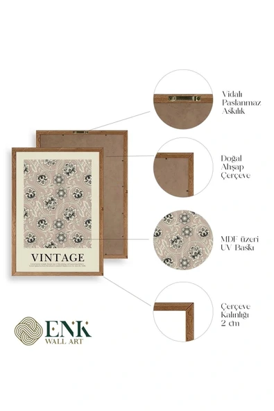 Vintage Ahşap Çerçeveli Tablo 50 x 70 - Resim 4