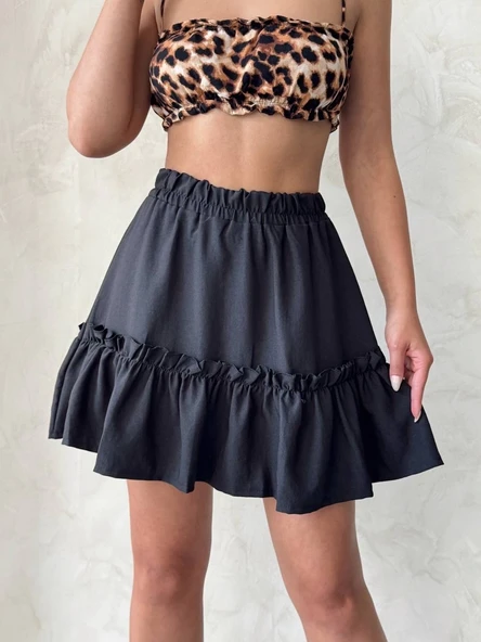 Çingene keten etek siyah s24808 ürün görseli 1