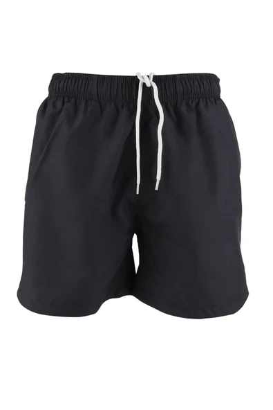 Erkek Deniz Şortu 2 Cepli Pamuklu Polyester Su Yitici Tahriş Etmeyen Astar Siyah K236 ürün görseli 1