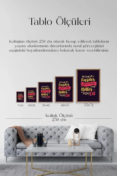 Motto Ahşap Çerçeveli Tablo 30 x 42 - Resim 5
