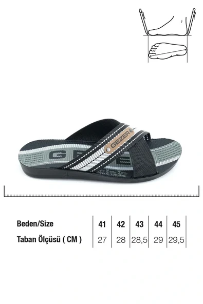 Gezer Erkek Halatlı Terlik Yazlık Star Pu Ev Bahçe Günlük Siyah - Resim 5