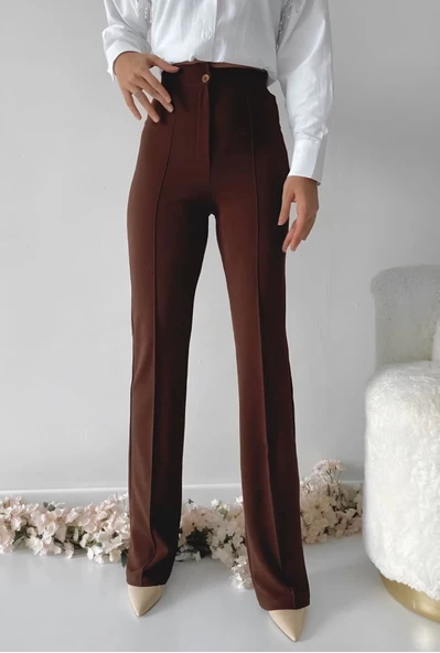 Önü cumalı ithal krep pantolon ürün görseli 1