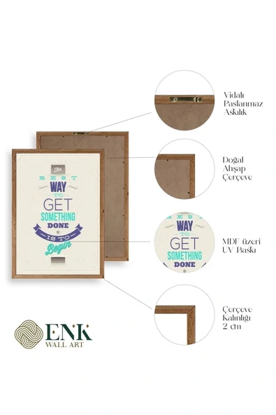 Motto Ahşap Çerçeveli Tablo 17 x 23 - Resim 5