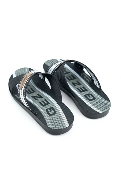 Gezer Erkek Halatlı Terlik Yazlık Star Pu Ev Bahçe Günlük Siyah - Resim 4