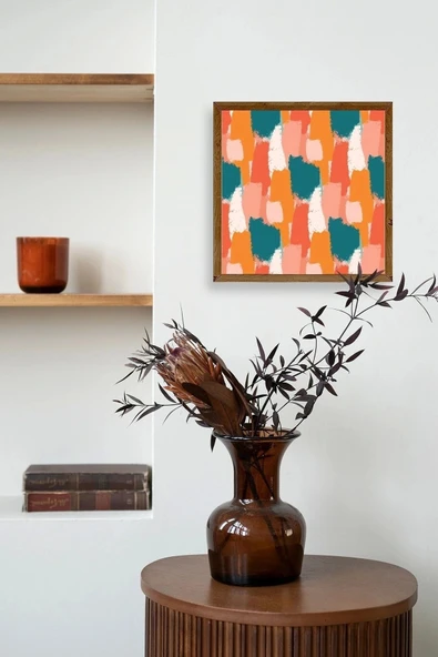 Soyut Ahşap Çerçeveli Tablo 23 x 23 - Resim 3