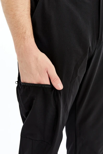 Erkek Lastikli Pantolon Paraşüt Kumaş Siyah - Resim 5